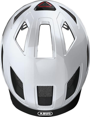 Abus Hyban 2.0 Polar White. Hvid cykelhjelm med LED lys