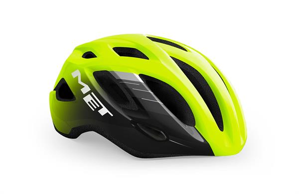 Met Idolo Cykelhjelm Fluo Yellow Black Glossy LED Lys