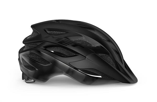 Met Veleno Mips Black Matt Glossy | allround mat sort cykelhjelm til al slags kørsel. Med Mips og aftagelig skygge