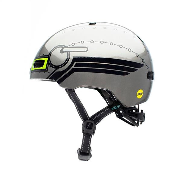 Nutcase Little Nutty Robo Boy Gloss Mips | børnecykelhjelm med robotmotiv